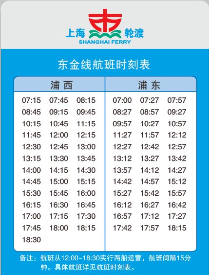 上海輪渡最新時刻表概覽